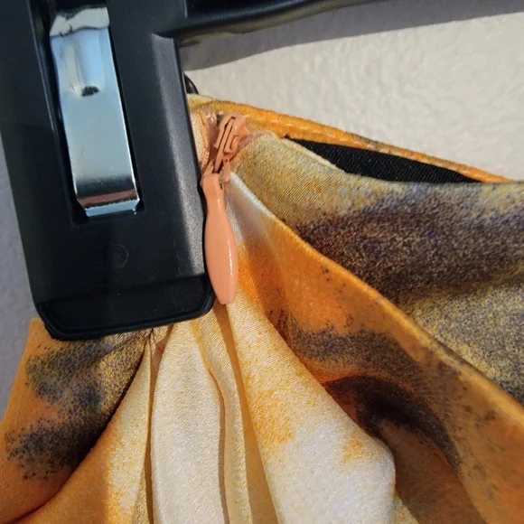 PrettyLittleThing Orange Tye Dye Ruched Midi Skirt - Picture 9 of 12